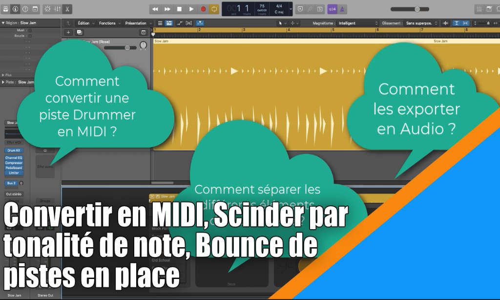 Convertir en Midi, scinder par tonalité de note, et Bounce multiple