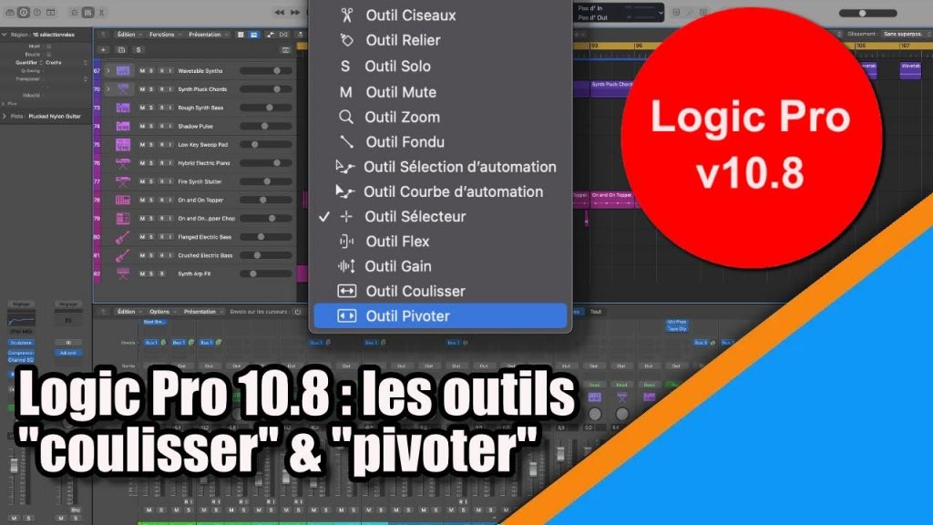 Logic Pro 10.8 : les outils &quot;Coulisser&quot; &amp; &quot;Pivoter&quot;