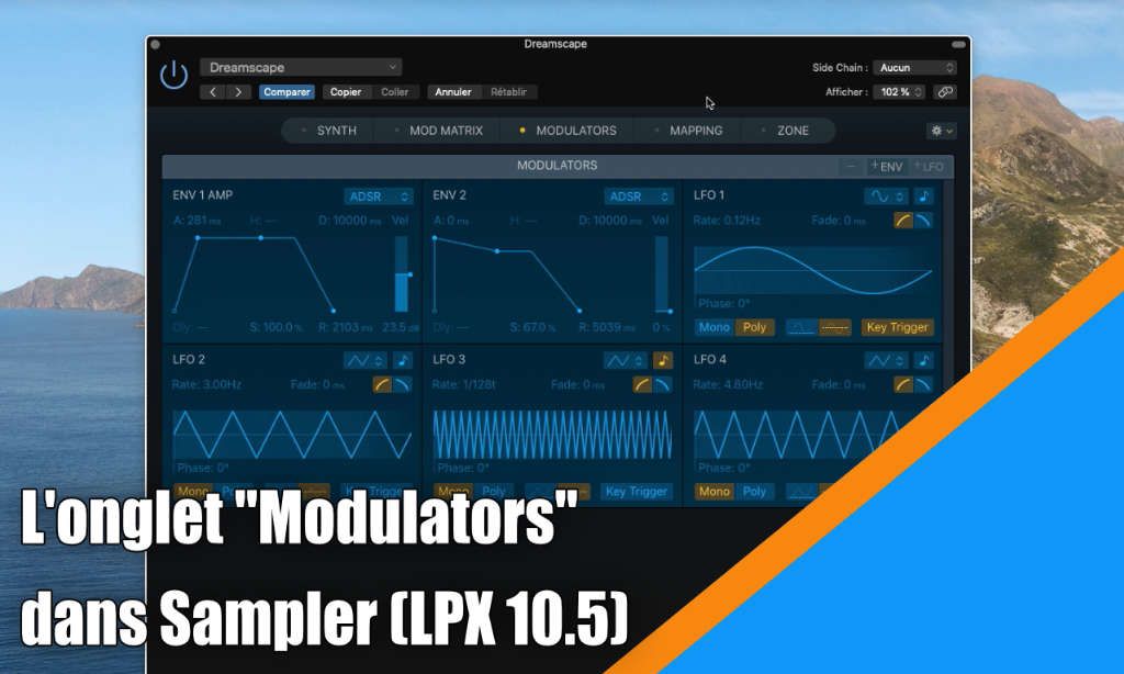 L&#039;onglet &quot;Modulators&quot; dans Sampler (Logic Pro X v10.5)