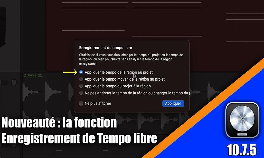 Tutoriel Logic Pro 10.7.5 : la fonction &quot;Enregistrement de Tempo libre&quot;.