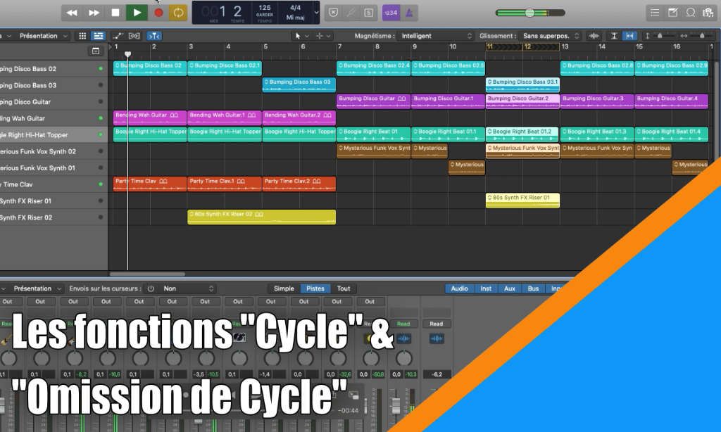 Les fonctions &quot;Cycle&quot; et &quot;Omission de Cycle&quot; dans Logic Pro X