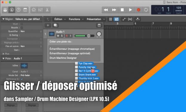 Glisser / déposer optimisé dans Logic Pro X v10.5