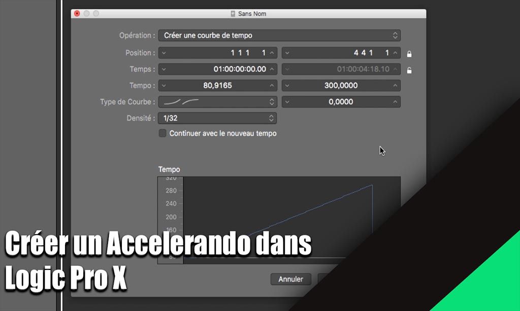 Comment créer un effet Accelerando dans Logic Pro X