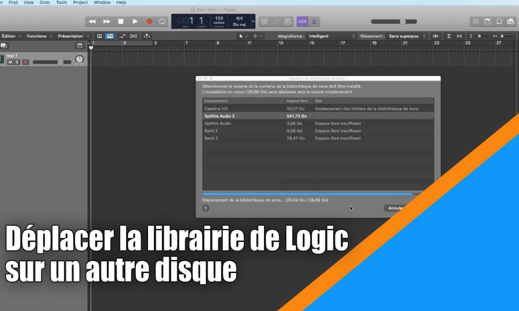Comment déplacer la librairie de Logic sur un autre disque