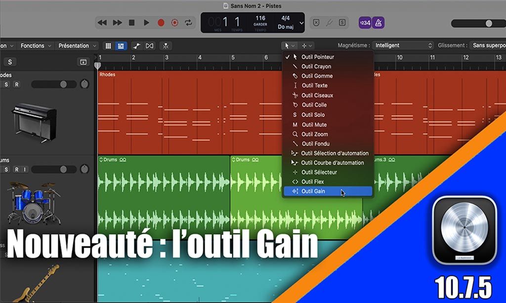 Tutoriel Logic Pro 10.7.5 : L&#039;outil GAIN.