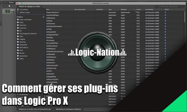 Le gestionnaire de Module de Logic Pro X