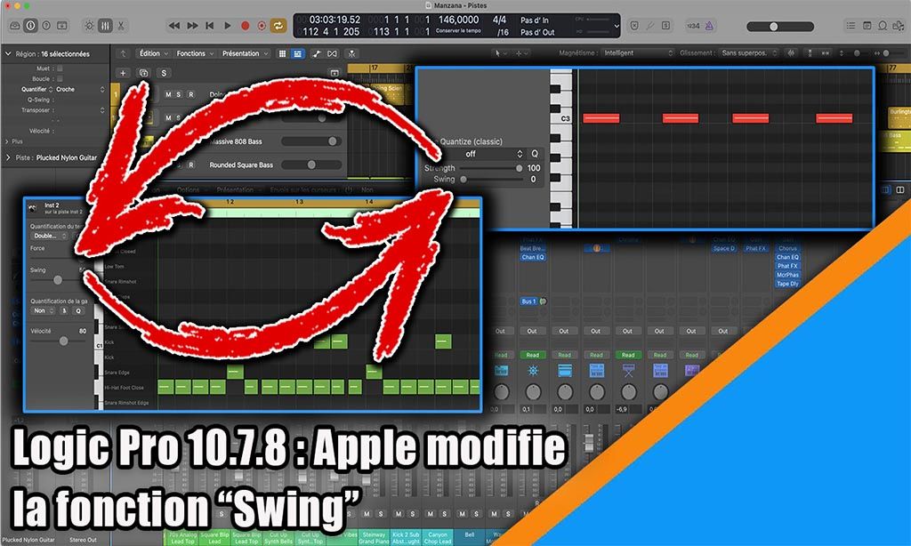 Logic Pro 10.7.8 : Apple modifie la fonction &quot;Swing&quot;