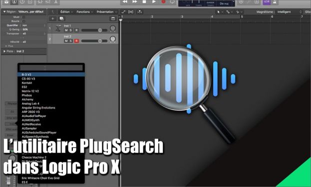L&#039;utilitaire PlugSearch dans Logic Pro X