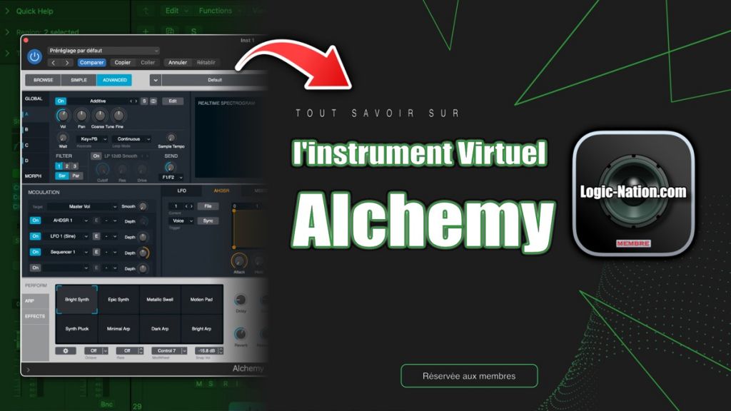 Tutoriel Logic Pro (VIP) :tout savoir sur l&#039;instrument virtuel Alchemy !