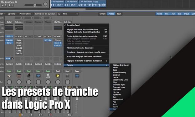 Comment utiliser / sauvegarder vos presets de tranche