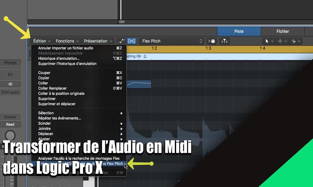 Transformer de l&#039;audio en Midi dans Logic Pro X