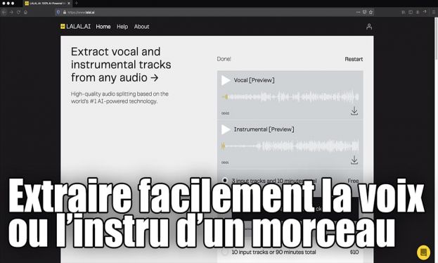 Comment extraire la partie vocale ou l&#039;instru d&#039;un morceau